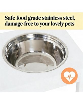 Dog Bowls Elevated Feeding Station in White