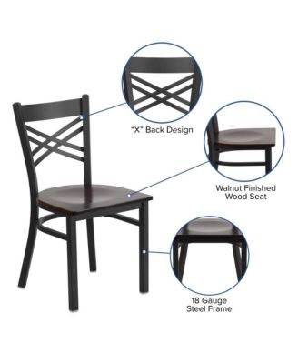 X" Back Metal Restaurant Dining Chair