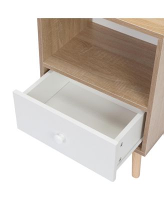 2 Mid Century Wood Nightstands with Drawer