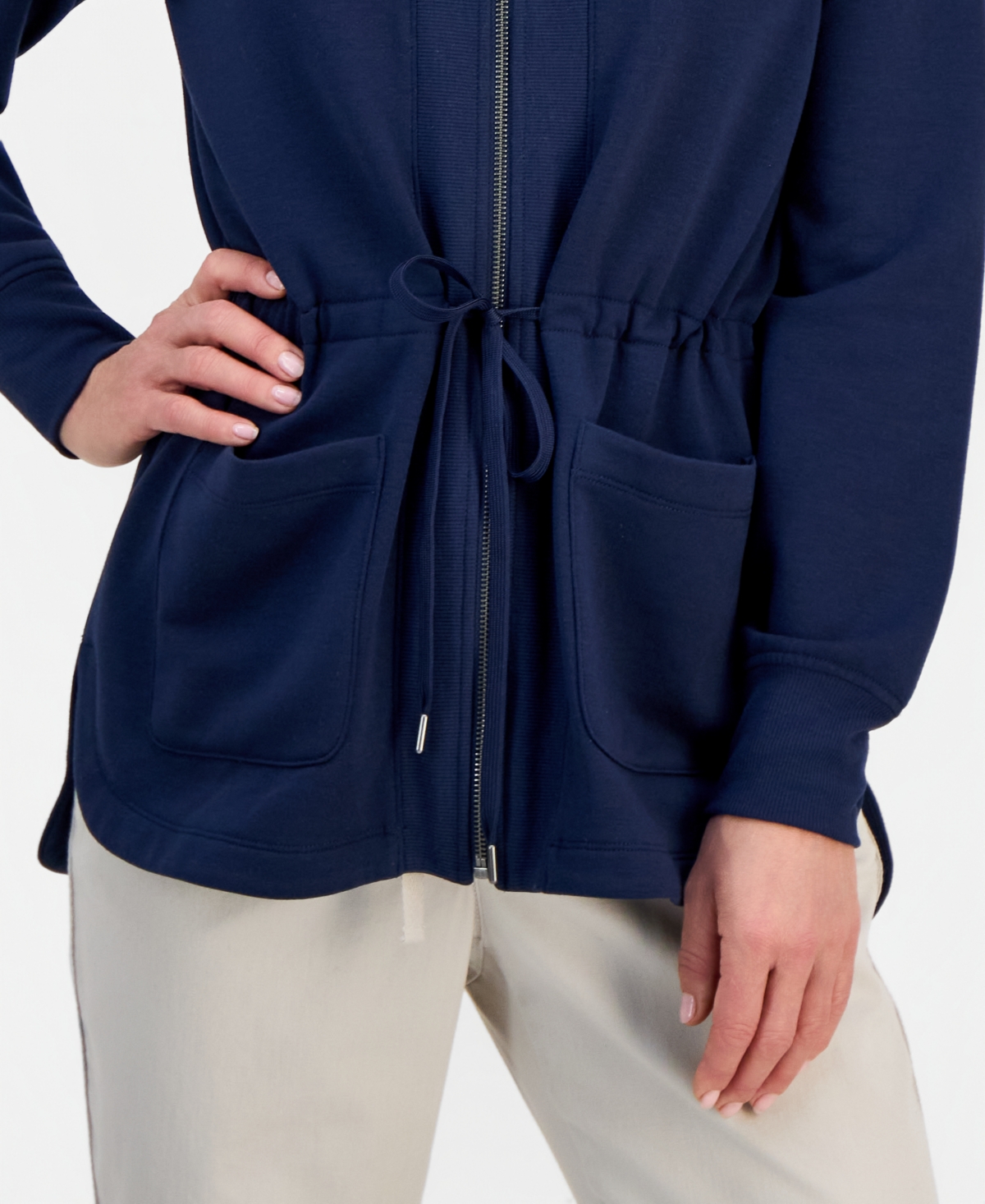 Style & Co Petite Lux Soft Fleece Anorak Knit Jacket, Macy's Exclusive