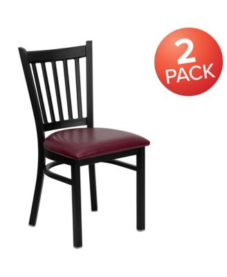 2 Pack Vertical Back Metal Restaurant Chair