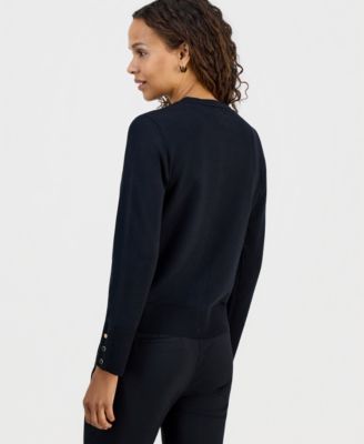 Petite Solid Cropped Cardigan