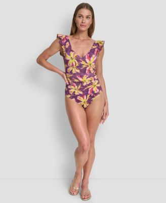 Women's Ruffled Underwire One-Piece Swimsuit