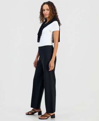 Petite Pull-On Wide-Leg Pants