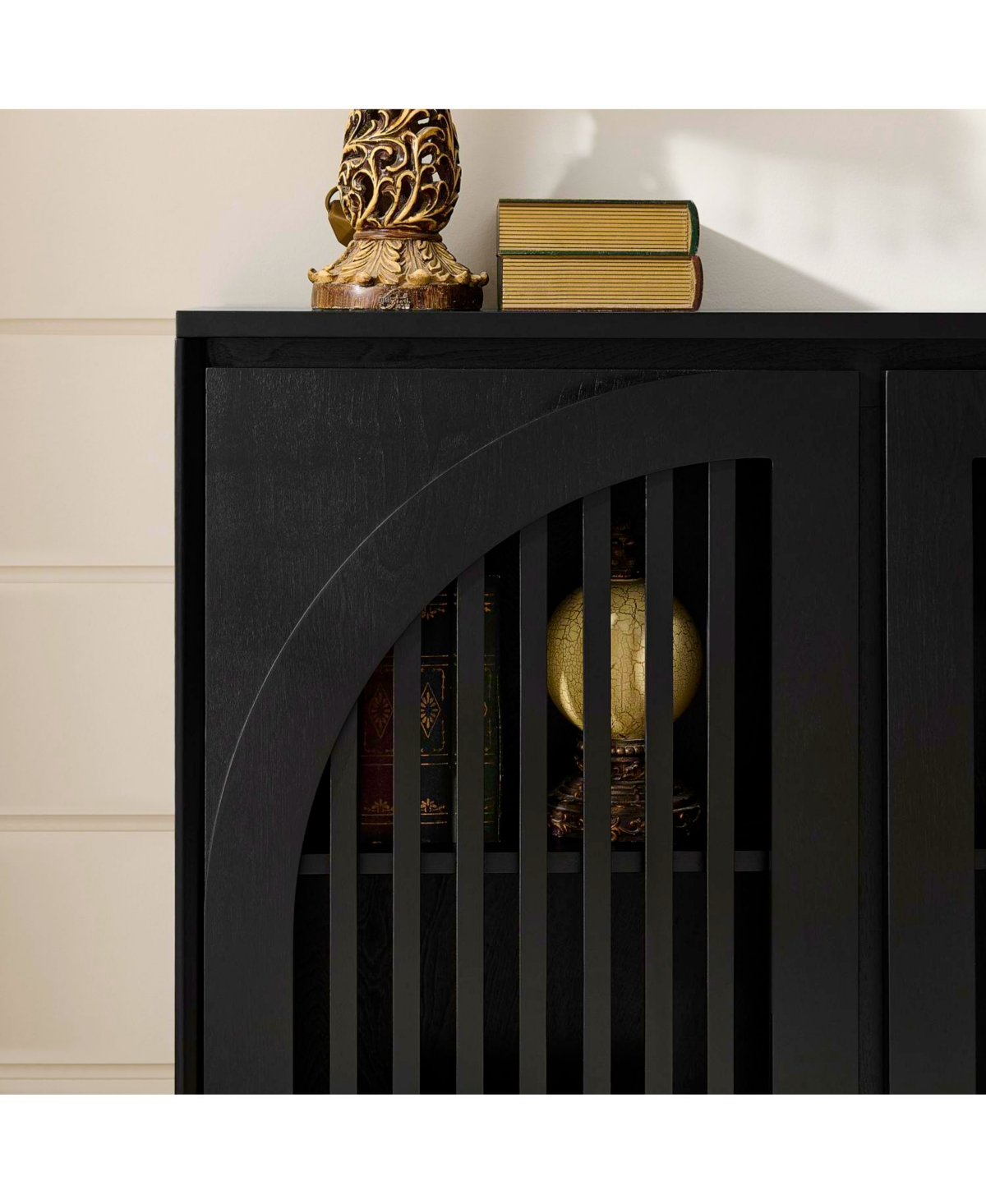 Streamdale Furniture Fluted Sideboard Cabinet with Outlets