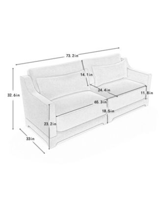 Chenille 2-Seater Sofa - Sky Blue