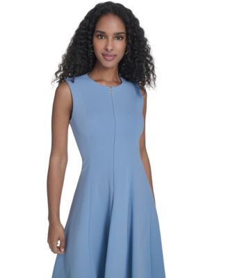 Women's Crepe Fit & Flare Midi Dress