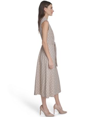 Women's Collared Neck Midi Dress