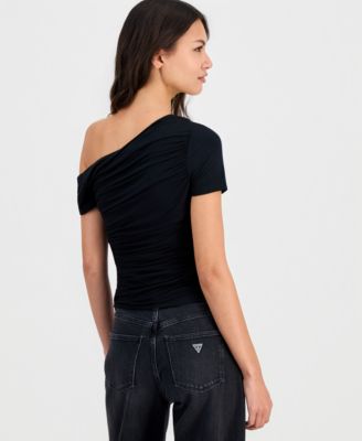 Women's Jaide Asymmetric Short-Sleeve Shirring Top