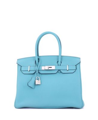 Birkin 30 Handbag Blue Togo with Palladium Hardware