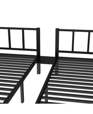 Twin/Queen Metal Triple Bunk Bed - Black