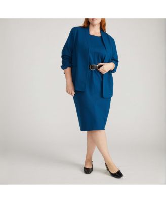 Plus Size Lennox Collarless Ponte Blazer