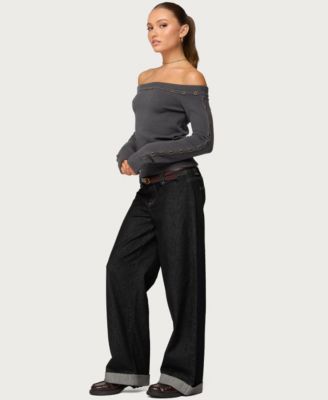 Women's Morgen Grommet Off Shoulder Knit Top