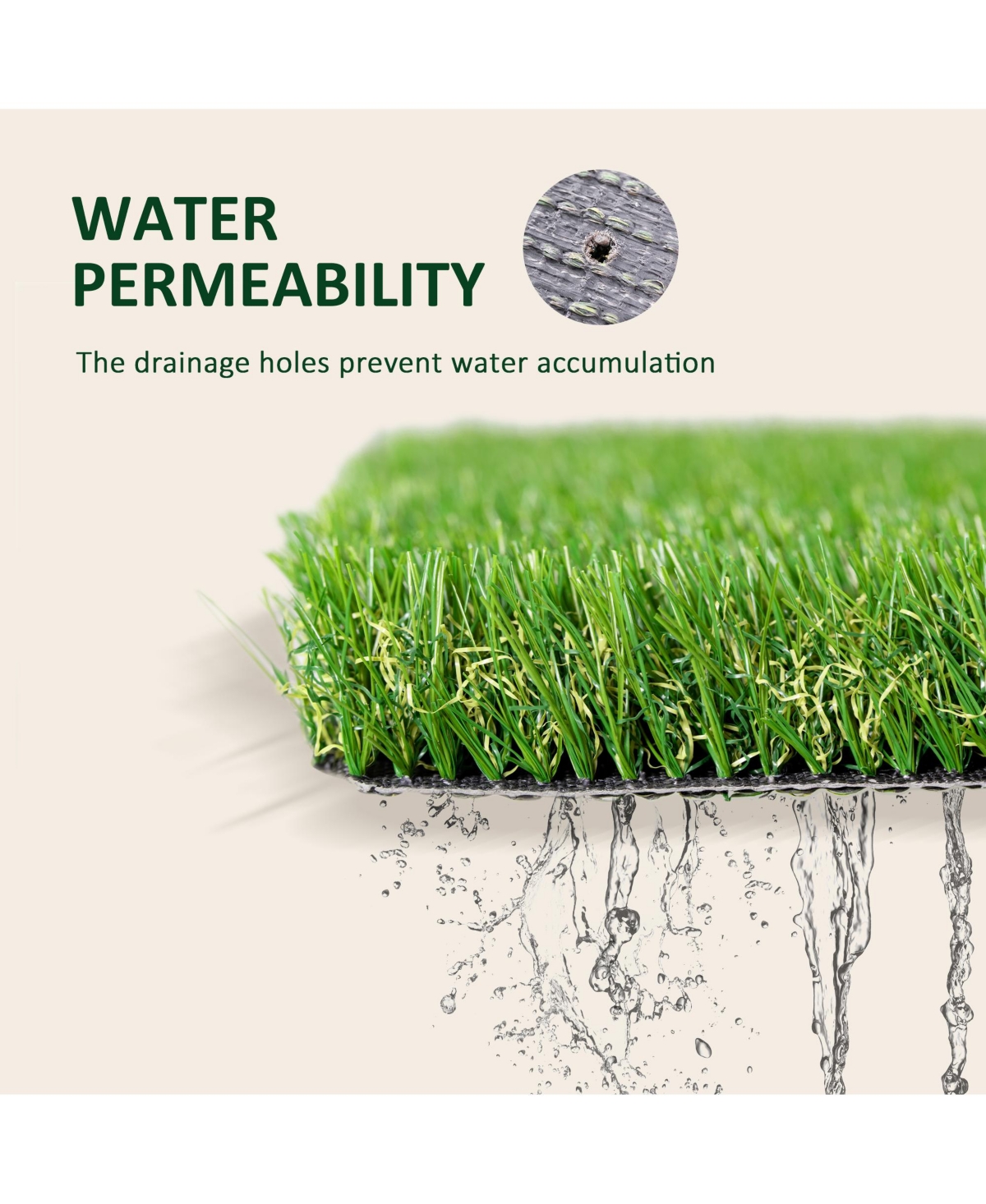 Outsunny Synthetic Indoor / Outdoor Artificial Turf Carpet with Realistic Look