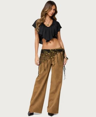 Women's Deena Ruffled V Neck Top