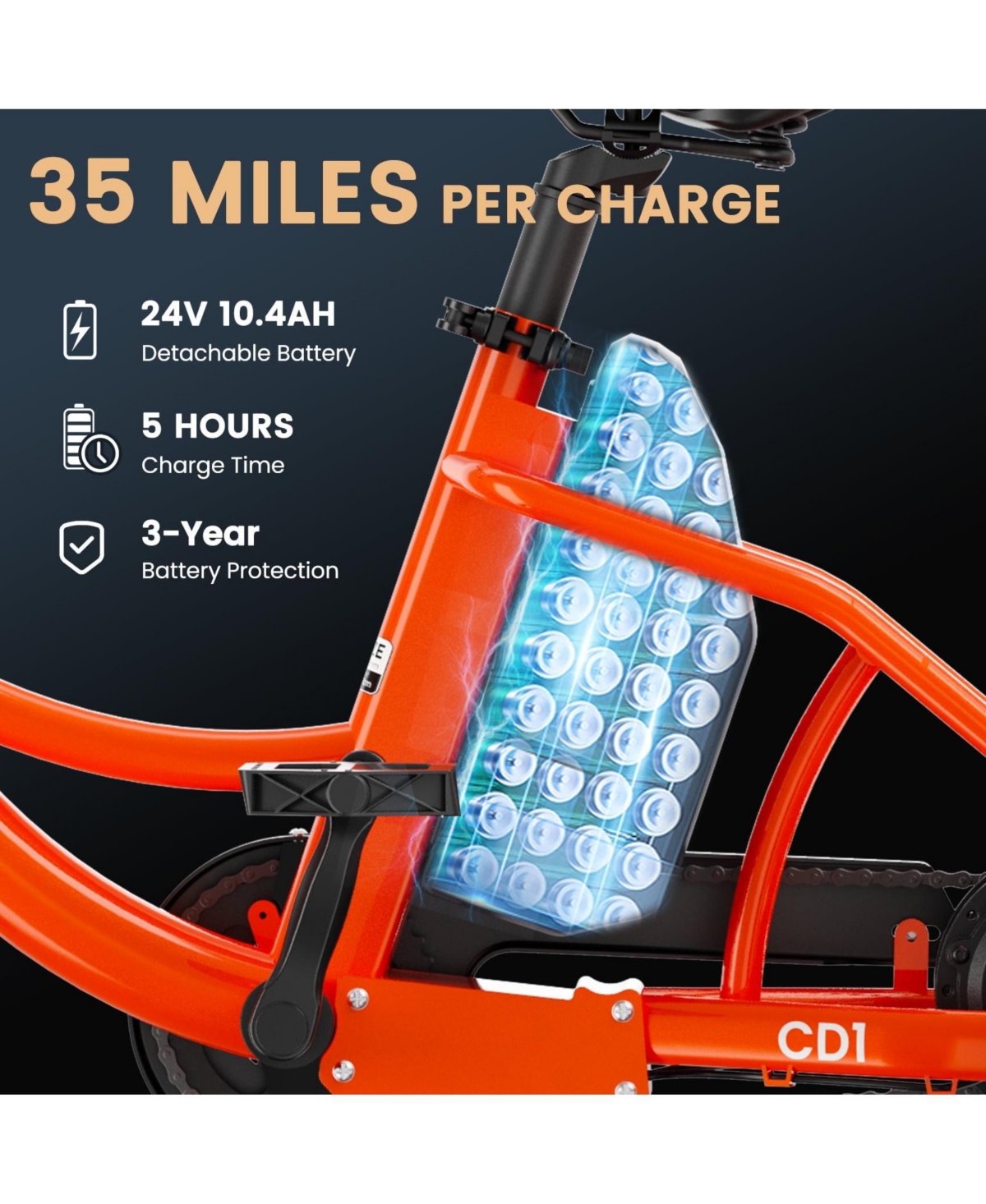 Mooncool CD1 250W Electric Youth Trike 16" x 3.0" Wheel