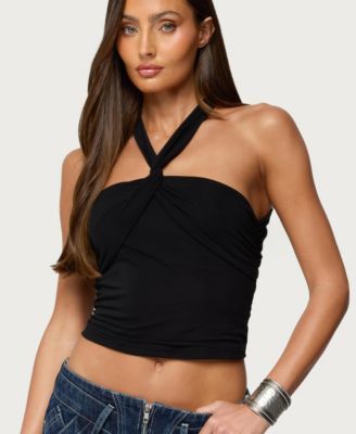 Women's Maggi Knotted Backless Mesh Top
