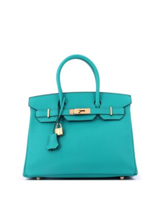 Birkin 30 Handbag Blue Epsom with Gold Hardware