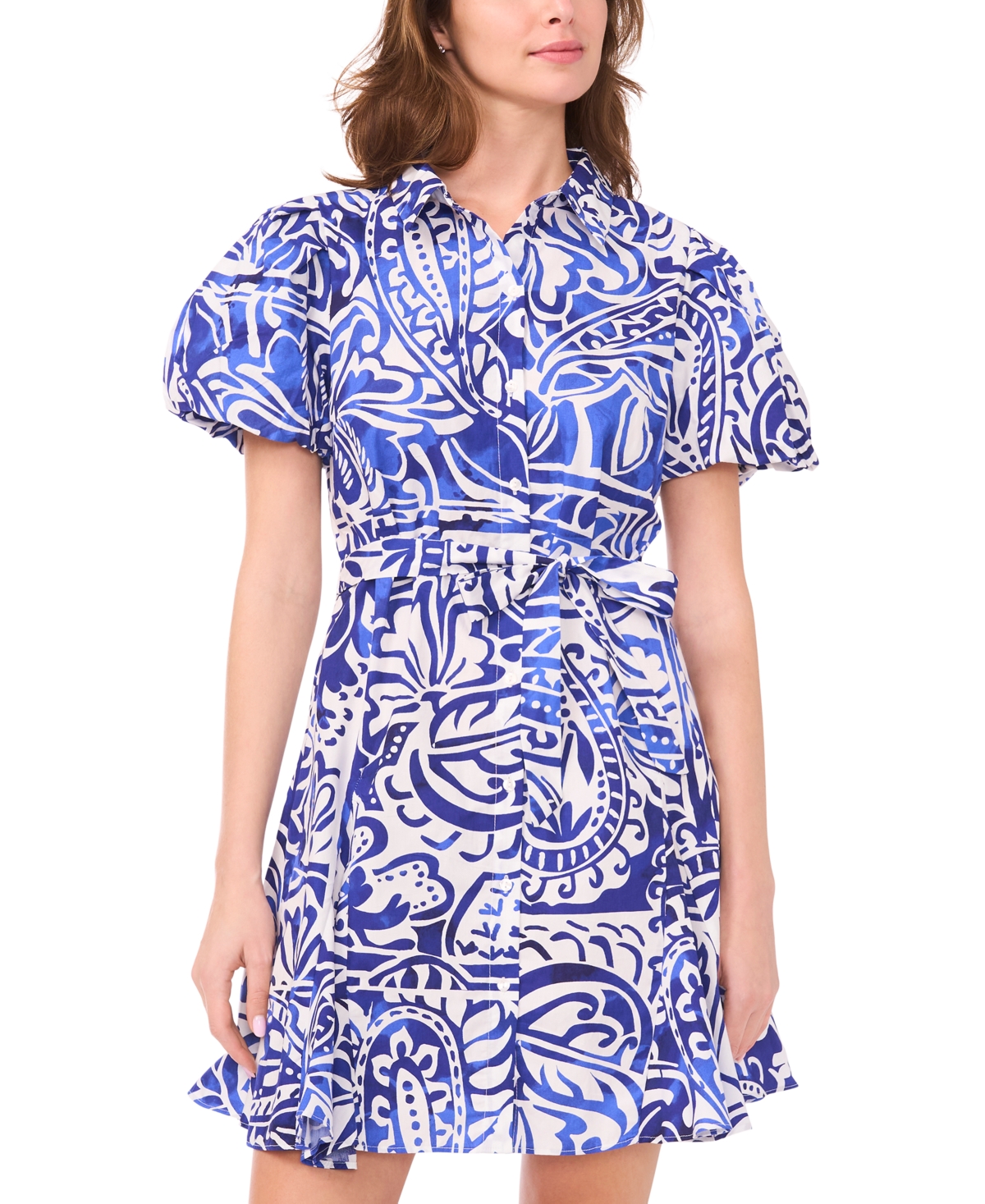 Msk Women's Collared Neck Shirt Dress