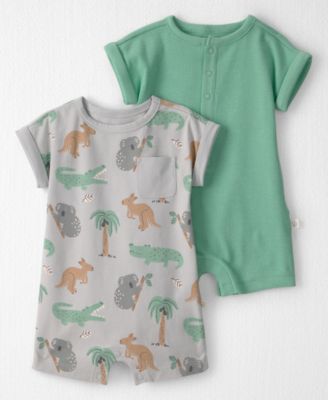 Little Planet by Carters Baby Boys' Organic Aussie Friends Rompers, 2-Pack