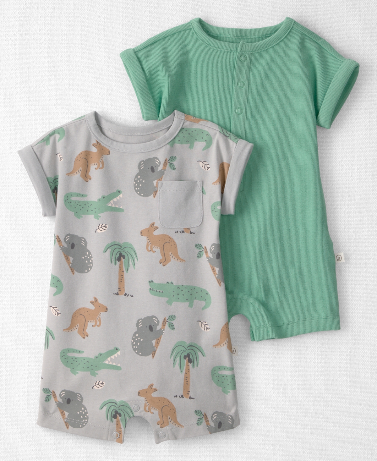Little Planet by Carters Baby Boys' Aussie Friends Rompers, 2-Pack