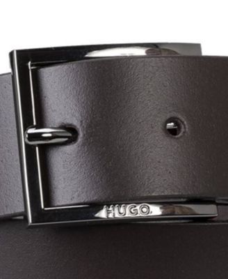 Men's Embossed Logo Leather Belt