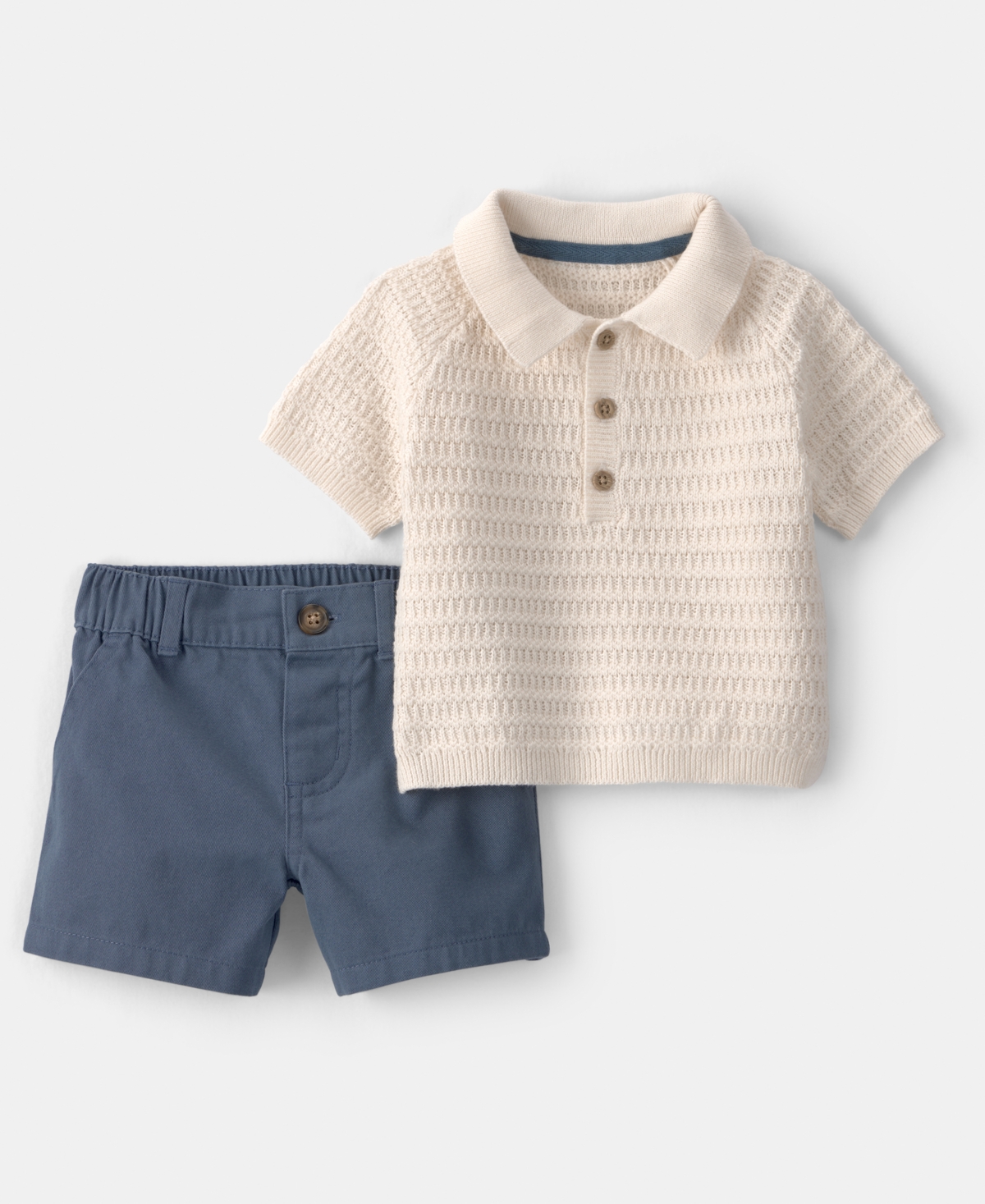 Carter's Baby Boys' Collared Shirt and Shorts, 2-Piece Set