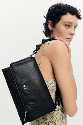 Women's Small embroidered flap bag