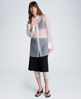 Women's Oversized Collared Tunic Shirt