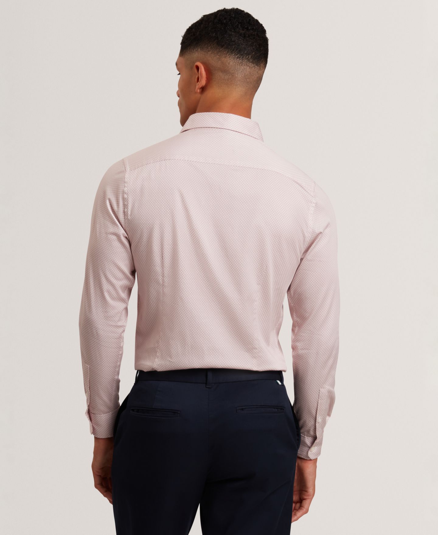 Мужская рубашка Ted Baker Olweno Long-Sleeve Shirt, цвет: Розовый — фото 5