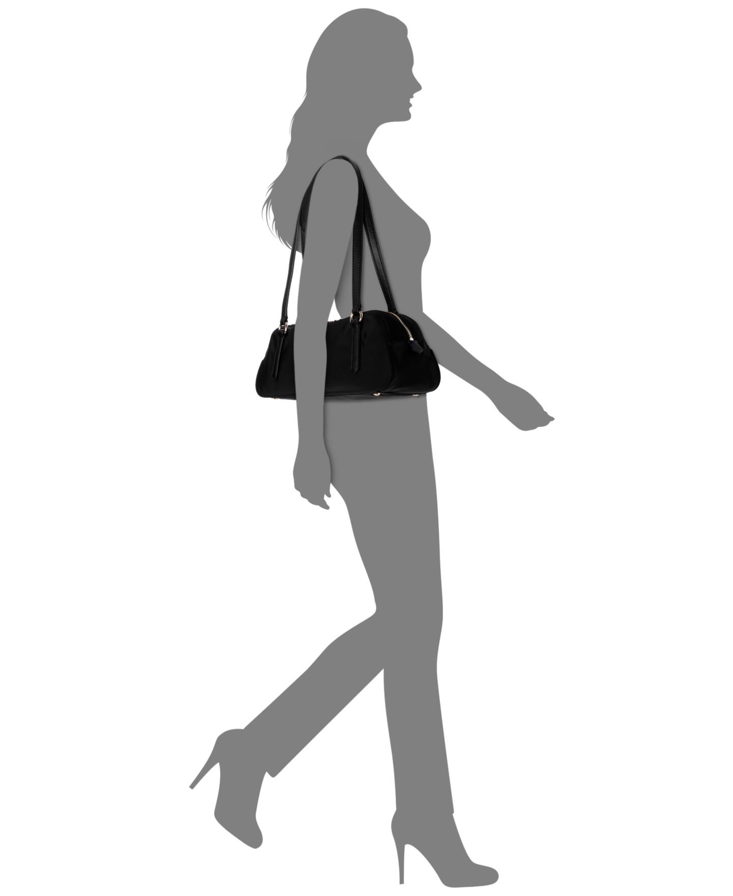 Женская сумка GUESS Gemma Medium Shoulder Satchel, цвет: Чёрный — фото 5