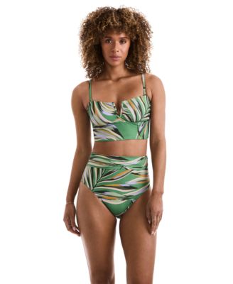 Women's Slit-Neck Bandeau Tankini Top 