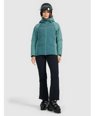 Women's ski down jacket with Primaloft Silver filling - olive