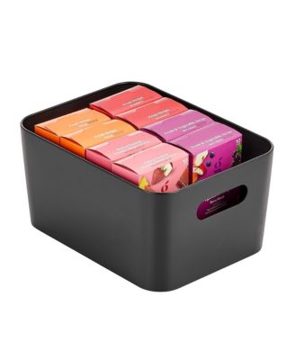 Metal Storage Bin with Handles - Set of 2 - Black