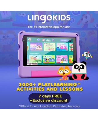 7" A7 Educational Kids Tablet with Epic! and Lingokids 32GB with Parental Controls & Kid-Proof Case