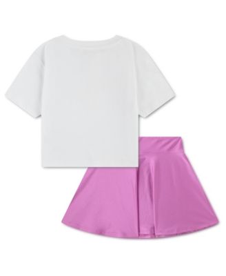 Girls' 4-6X Boxy Crewneck T-Shirt and Scooter Shorts, 2-Piece Set