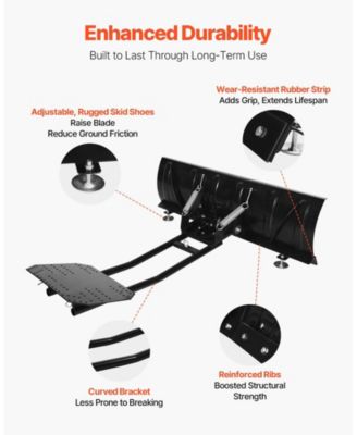 Universal Snow Plow Kit, 48", Adjustable, Quick-Detach Steel Blade