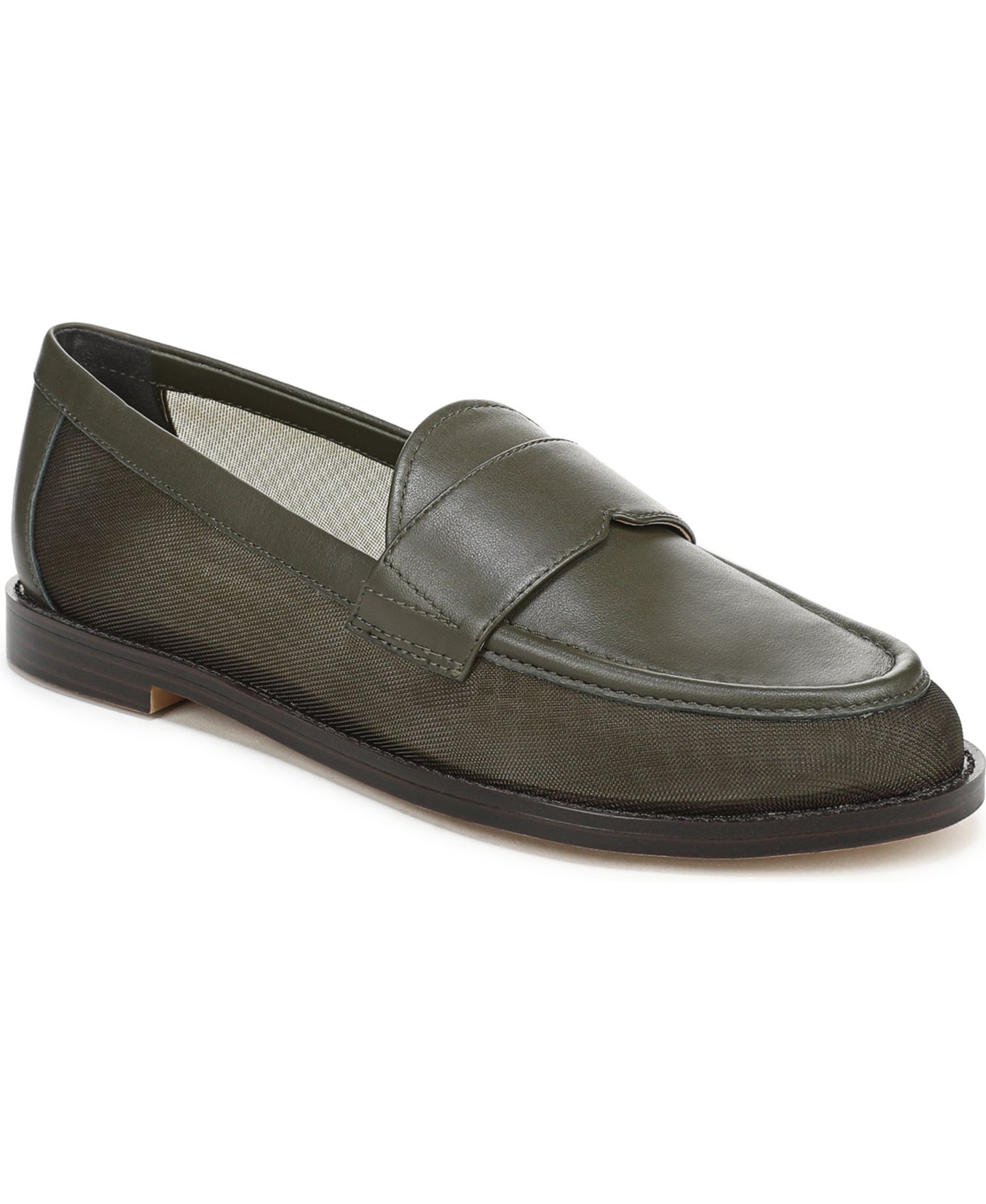 Женские туфли Franco Sarto Stellan 4 Almond Toe, цвет: Оливковый зелёный замшевый / Сетчатый — фото 1