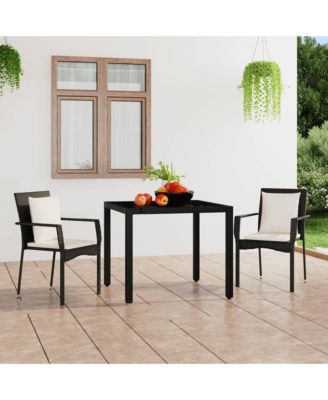 Garden Chair Black PE Rattan Standard Size Durable Garden Chair