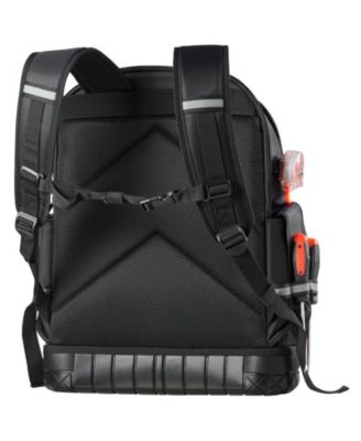 Tool Backpack, 64 Pockets, Heavy-Duty Jobsite Backpack w/ Laptop Compartment & Molded Base, Tradesmen Bag