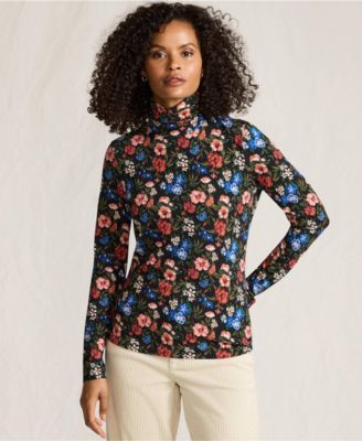 Women's Lightweight Jersey Long Sleeve Turtleneck T-shirt