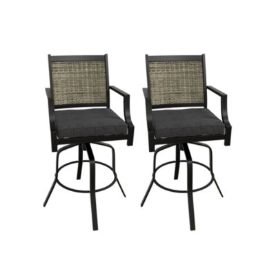 Cast Aluminum 360degree(s) Rotating Rocking Chair With Cushion (Set of 2)