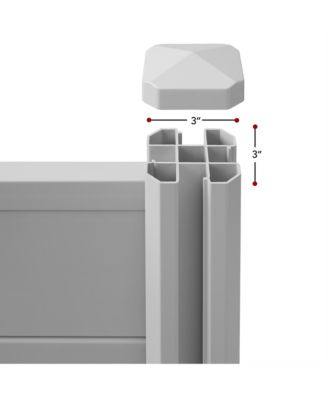 48" x 48" Privacy Screen - Outdoor Vinyl Fence Panel Enclosure for AC / Trash Bins / Pool Equipment - Gray