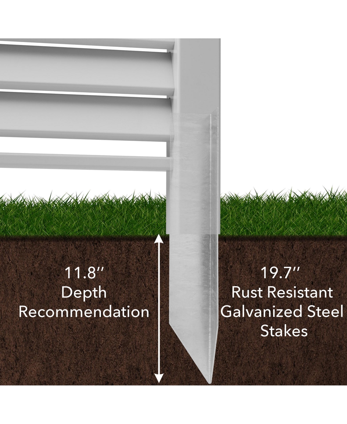 Casafield 48" x 48" Louvered Privacy Screen - Outdoor Vinyl Fence Panel Enclosure for Ac / Trash Bins / Pool Equipment