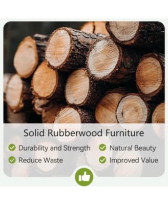 Solid Wood Bar Table, 39.37-Inch Round Bistro Table with Sturdy Frame