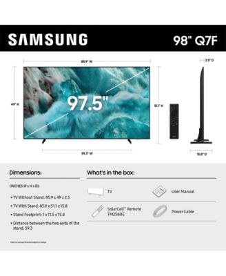 98" QN7F Series QLED 4K UHD Vision AI Smart TV with Quantum HDR, 120Hz Gaming, Free Streaming, Alexa Compatible – QN98Q7FAAFXZA