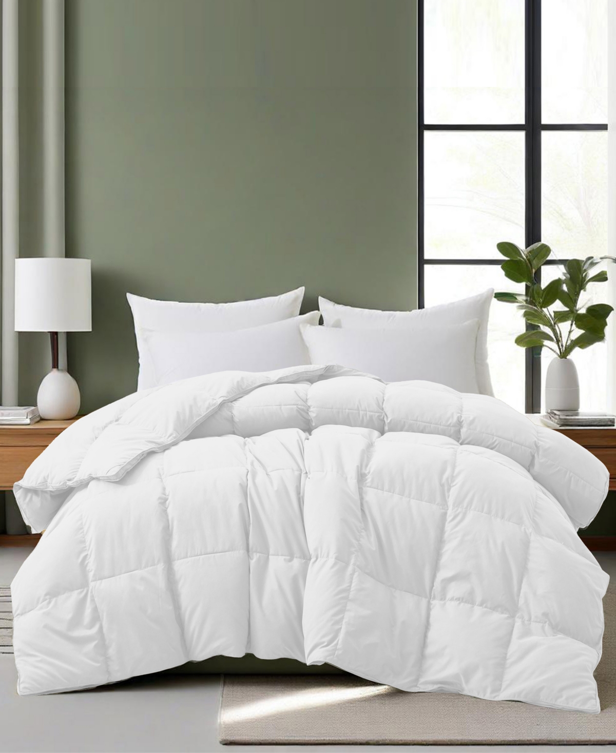 Unikome Luxury Goose Down Feather Fiber Comforter, King