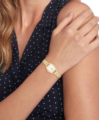 Women's Quartz Gold tone Stainless Steel Bracelet Watch, 21.5 x 22mm