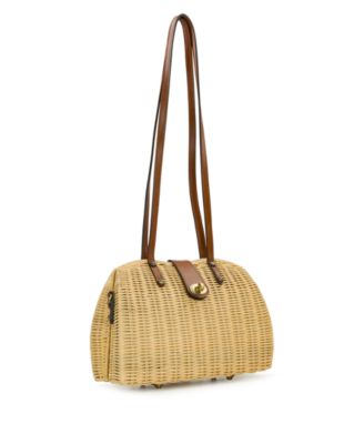 Isere Small Wicker Scarf Satchel Bag