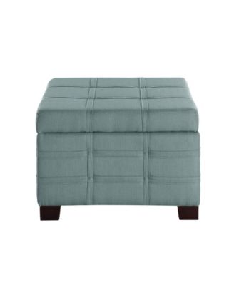 17.25" Leather Detour Strap Square Storage Ottoman